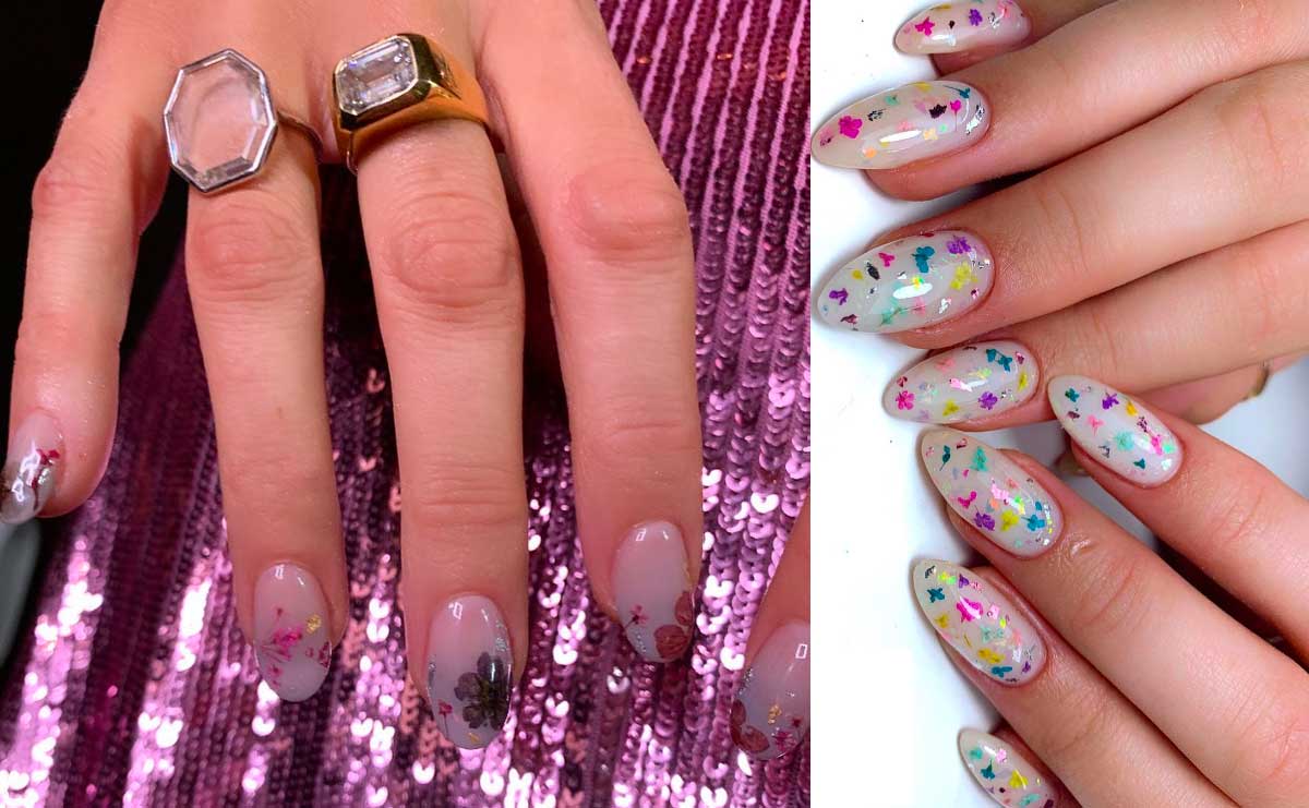 Pressed Flower Nails Are Blossoming Into Spring's Prettiest Trend