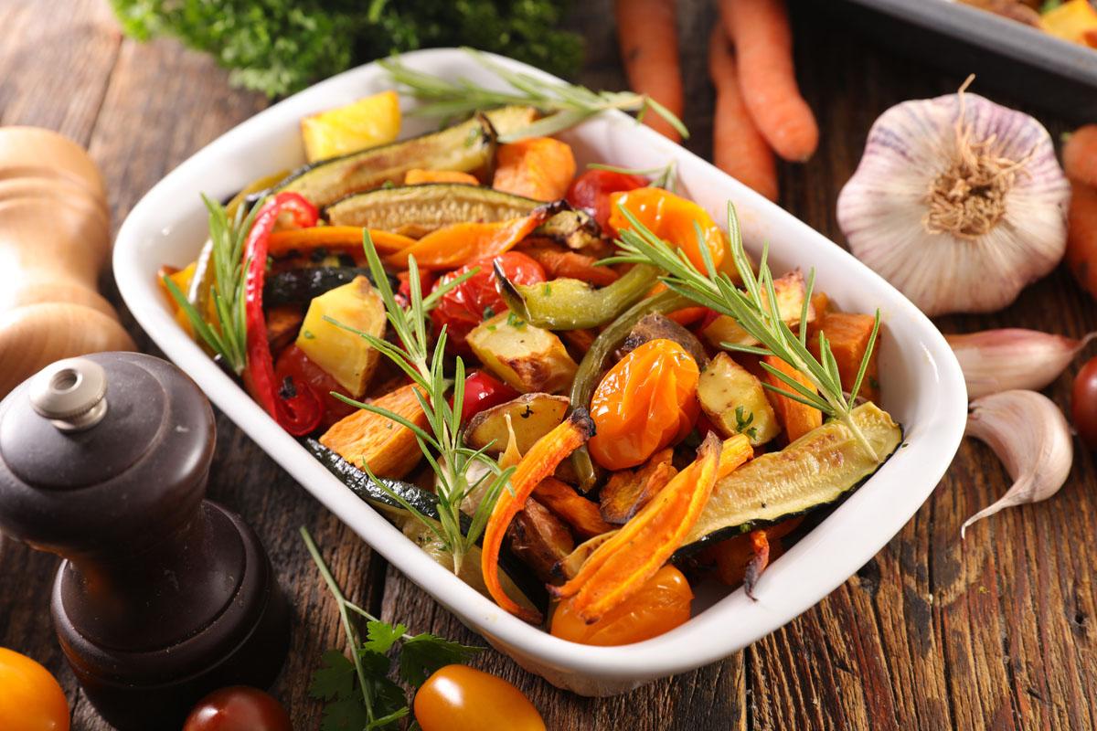Recettes diététiques Plantstrong : Légumes rôtis colorés