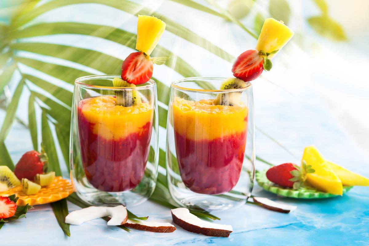 Cocktail mangue et fraise