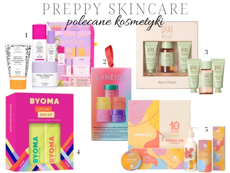 cosmétiques de soin de la peau preppy