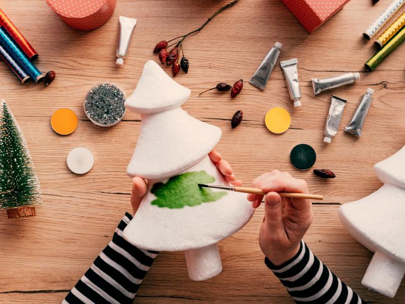 Sapin de Noël DIY en polystyrène