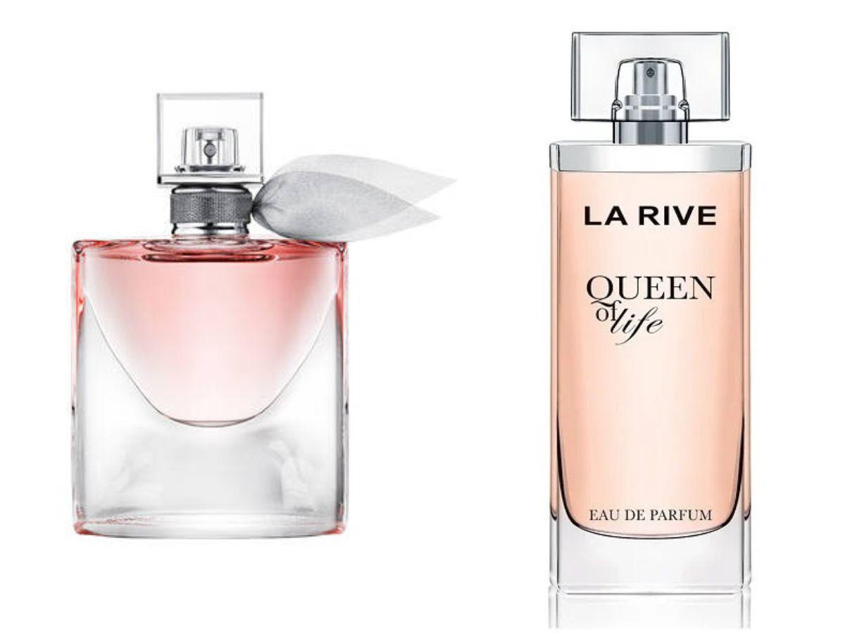 Bons homologues de parfums chers: eau parfumée la vie est la belle Lancome et l'eau parfumée Queen de vie la rive