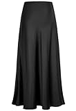 Longue jupe en satin noir