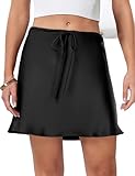Mini jupe en satin noir