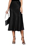 Jupe en satin noire midi