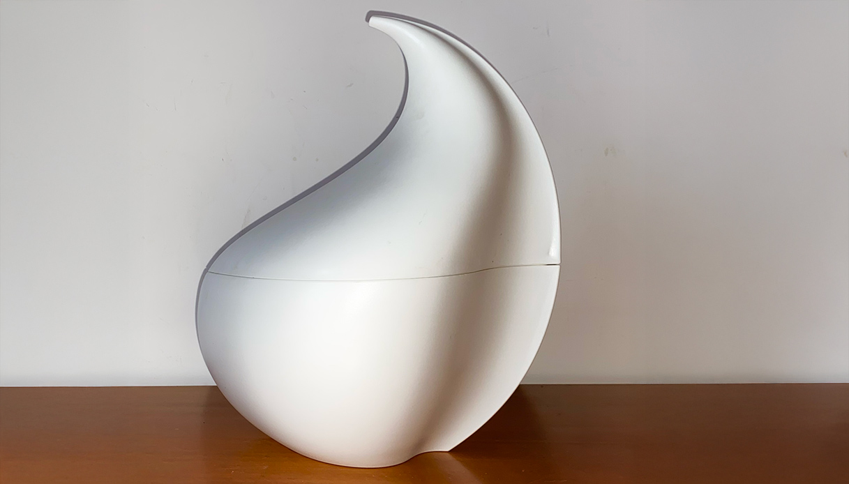 Bianco Nunziatella Alextella set en forme de corne, icône de design italien