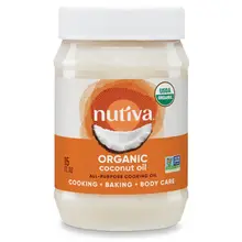 Image du produit de l'huile de noix de coco biologique Nutiva raffinée à la vapeur