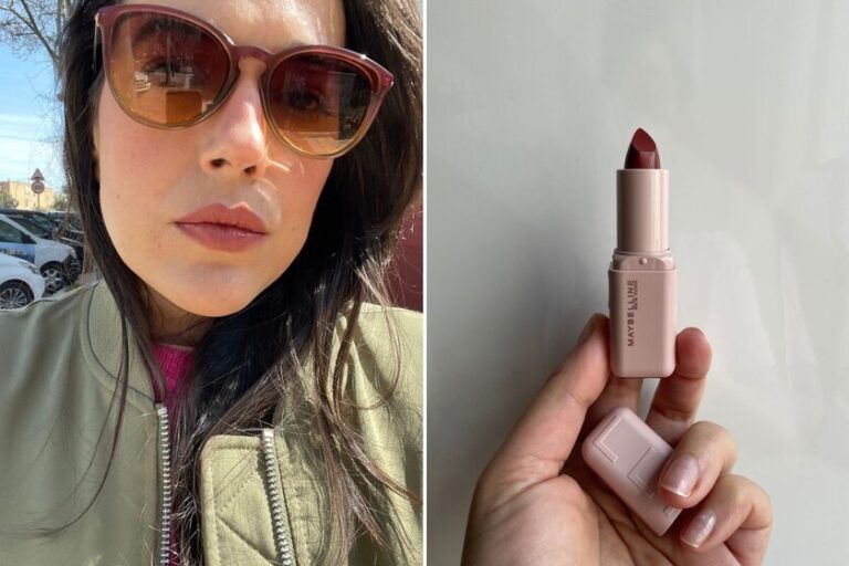 J&rsquo;ai essayé le nouveau sérum de rouge à lèvres super hydratant Maybelline et mes lèvres ont l&rsquo;air juteuses mais pas collantes.