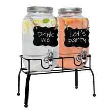 Image du produit du distributeur de boissons en verre Estilo, 1 gallon, ensemble de 2