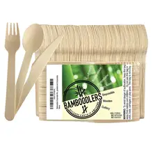 Image du produit de l'ensemble de couverts jetables en bois Bamboodlers